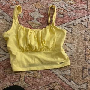 Yellow hollister tank top